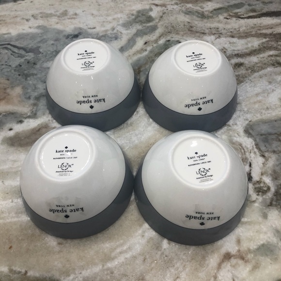 Kate Spade ♠️ Lenox China Rutherford Grey Bowls 4 - Picture 4 of 4
